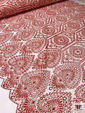 Lela Rose Medallion Eyelet Embroidered Cotton - Red / White