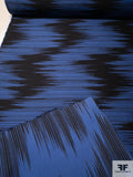Large Scale Hazy Zig Zag Cotton Brocade - Blue / Black