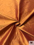 Iridescent Art Deco Swirl Textured Emboss-Look Silk Taffeta - Copper Orange
