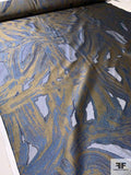 Large Scale Abstract Fil Coupé Polyester Novelty - Navy / Army Green