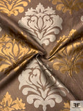 Damask-Like Regal Jacquard Brocade - Brown / Copper