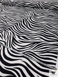 Zebra Printed Stretch Cotton Sateen - Black / White