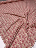 Italian Art Deco Swirl Printed Cotton Spandex Jersey Knit - Dusty Pink / Gold / Cream