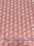 Italian Art Deco Swirl Printed Cotton Spandex Jersey Knit - Dusty Pink / Gold / Cream