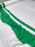 Prabal Gurung Border Spray Paint-Look Pleated Polyester Crepe de Chine - Irish Green / White