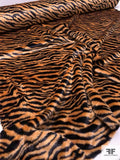 Luxurious Tiger Printed Faux Fur - Caramel / Black