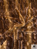 Ultra Soft Embossed Vertical Striped Faux Fur - Brown / Caramel