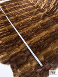 Ultra Soft Embossed Vertical Striped Faux Fur - Brown / Caramel