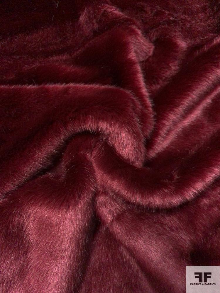 Burgundy Crushed Flocked Velvet Fabric