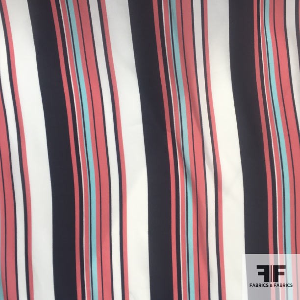 Striped Silk Printed Georgette - Multicolor