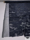 Camouflage Pattern Novelty Embroidered Mesh - Navy