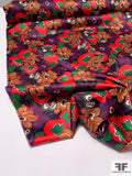 Italian Floral Printed Stretch Polyester Satin - Multicolor