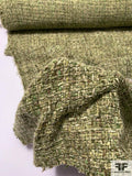 Italian Wool-Acrylic Boucle Tweed - Shades of Green