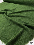 Italian Glam Wool Blend Tweed with Lurex - Green