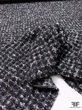 Italian Glam Jacket Weight Tweed Boucle Coating - Black / White / Silver