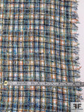 Classic Glam Lightweight Loosely Woven Acrylic Tweed with Lurex - Blue / Orange / Mint / Navy / White
