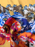 Floral Theme Printed Silk Twill Panel - Tuscan Sun / Multicolor