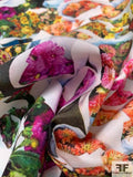 Adam Lippes Signature Flower Bouquets Printed Silk and Cotton Faille - Multicolor