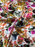 Adam Lippes Signature Flower Bouquets Printed Silk Charmeuse - Multicolor