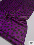 A Field of Hearts Printed Charmeuse-Lamé with Lurex - Electric Purple / Black / Gold