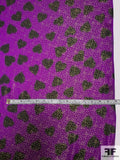 A Field of Hearts Printed Charmeuse-Lamé with Lurex - Electric Purple / Black / Gold