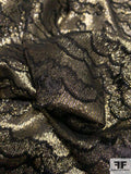 Abstract Design Textured Silk and Lurex Lamé - Gold / Silver / Black