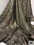 Abstract Design Textured Silk and Lurex Lamé - Gold / Silver / Black
