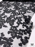 Italian Floral Silk and Lurex Fil Coupé - Black