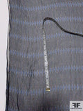 Prabal Gurung Ikat Diamond Printed Silk Chiffon with Lurex Pinstripe - Navy / Gold / Silver