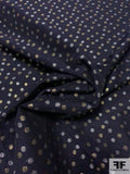 Italian Cotton Blend Voile with Lurex Dots - Navy / Gold / Silver