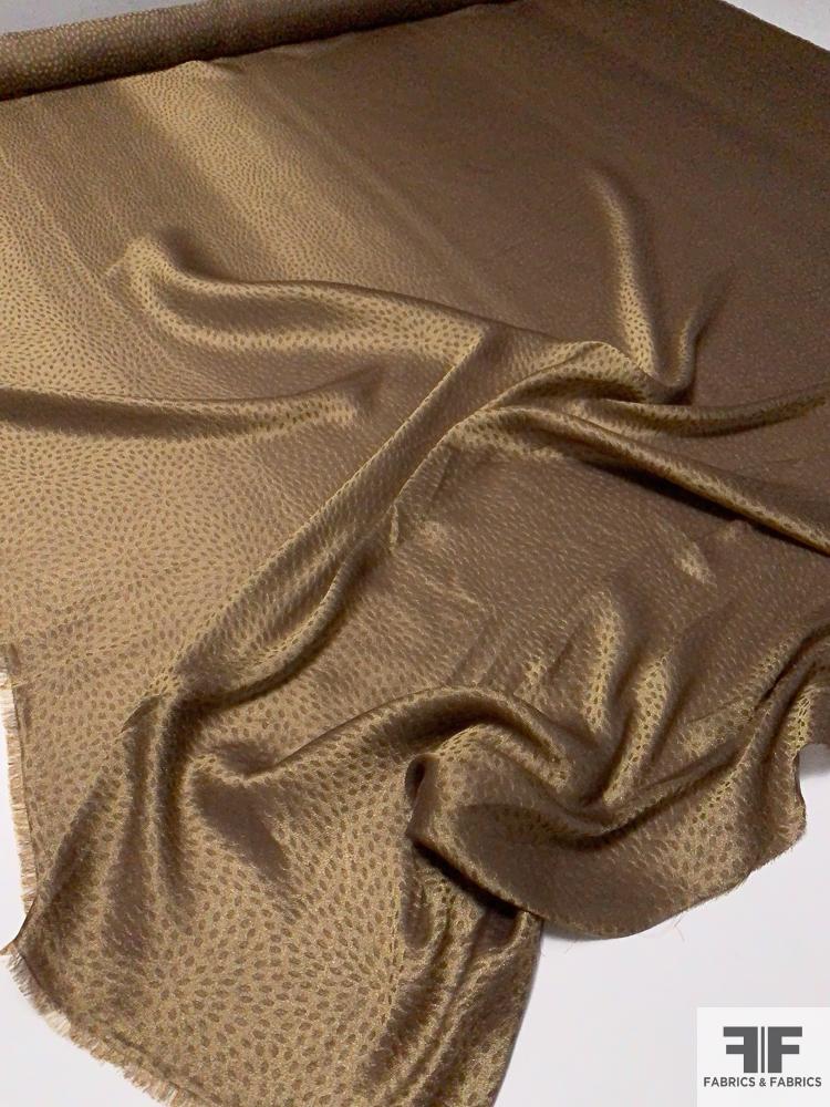 Italian Scattered Dots Silk and Lurex Lamé - Antique Bronze-Gold