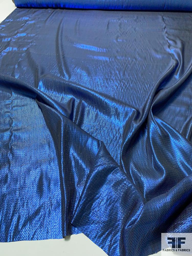 Made in Japan Silk and Lurex Pique Lamé - Electric Blue