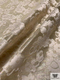 French Tissue Lamé with Floral Jacquard Fil Coupé - Lightest Gold / Ivory