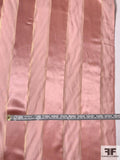 Satin Striped Silk Chiffon with Fine Gold Lurex Stripes - Mauve / Gold