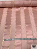 Satin Striped Silk Chiffon with Fine Gold Lurex Stripes - Light Mauve / Gold