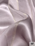 Satin Striped Silk Chiffon with Fine Gold Lurex Stripes - Dusty Purple / Gold