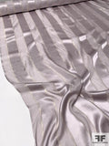 Satin Striped Silk Chiffon with Fine Gold Lurex Stripes - Dusty Purple / Gold