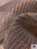 Italian Textured Novelty Organza Lamé - Copper / Off-White