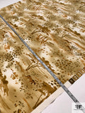 Animal Safari Printed Silk Crepe de Chine - Shades of Caramel