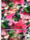 Romantic Hazy Floral Printed Cotton Lawn - Multicolor