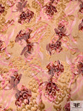 Floral Printed Burnout Silk Chiffon - Orange / Pink / Red