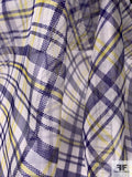 Plaid Printed Silk Organza - Purple / Yellow / Off-White