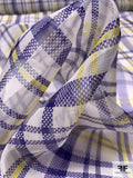 Plaid Printed Silk Organza - Purple / Yellow / Off-White