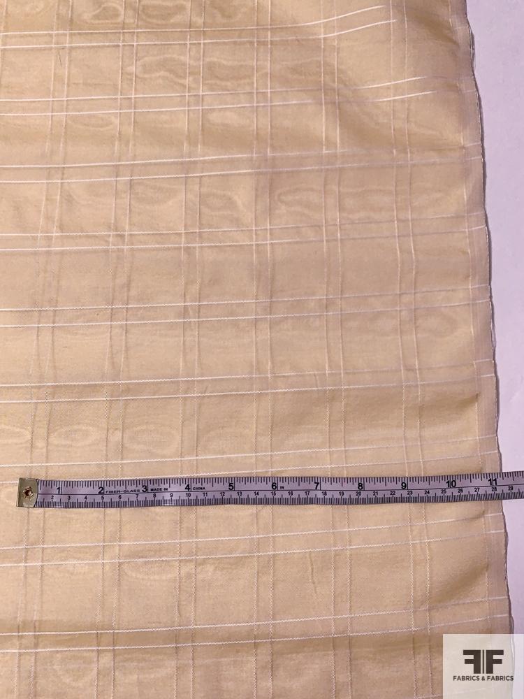 Plaid Yarn-Dyed Heavy Silk Organza - Biscotti Yellow / Off-White