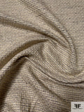 Italian Striped Cotton Blend Lurex Tweed - Grey / Oatmeal / Silver / Gold
