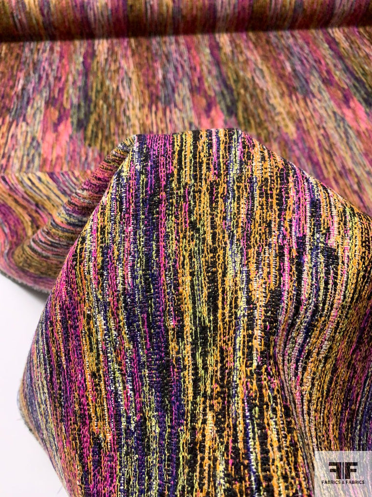 Italian Tightly Woven Novelty Virgin Wool Blend Multicolor/Magenta