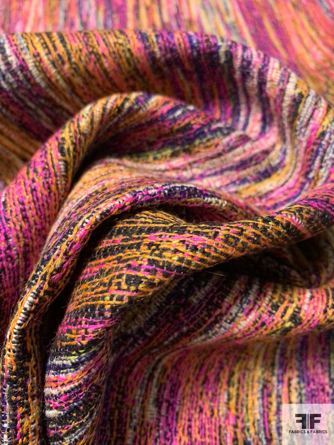 Italian Tightly Woven Novelty Virgin Wool Blend - Multicolor / Magenta