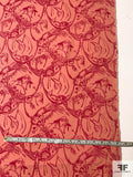 Greco-Roman Theme Printed Wool Crepe - Pink / Magenta