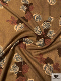 Floral Printed Wool Challis - Caramel / Beige / Rust / Grey