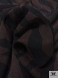 Bold Animal-Like Printed Fine Wool Challis - Brown / Black